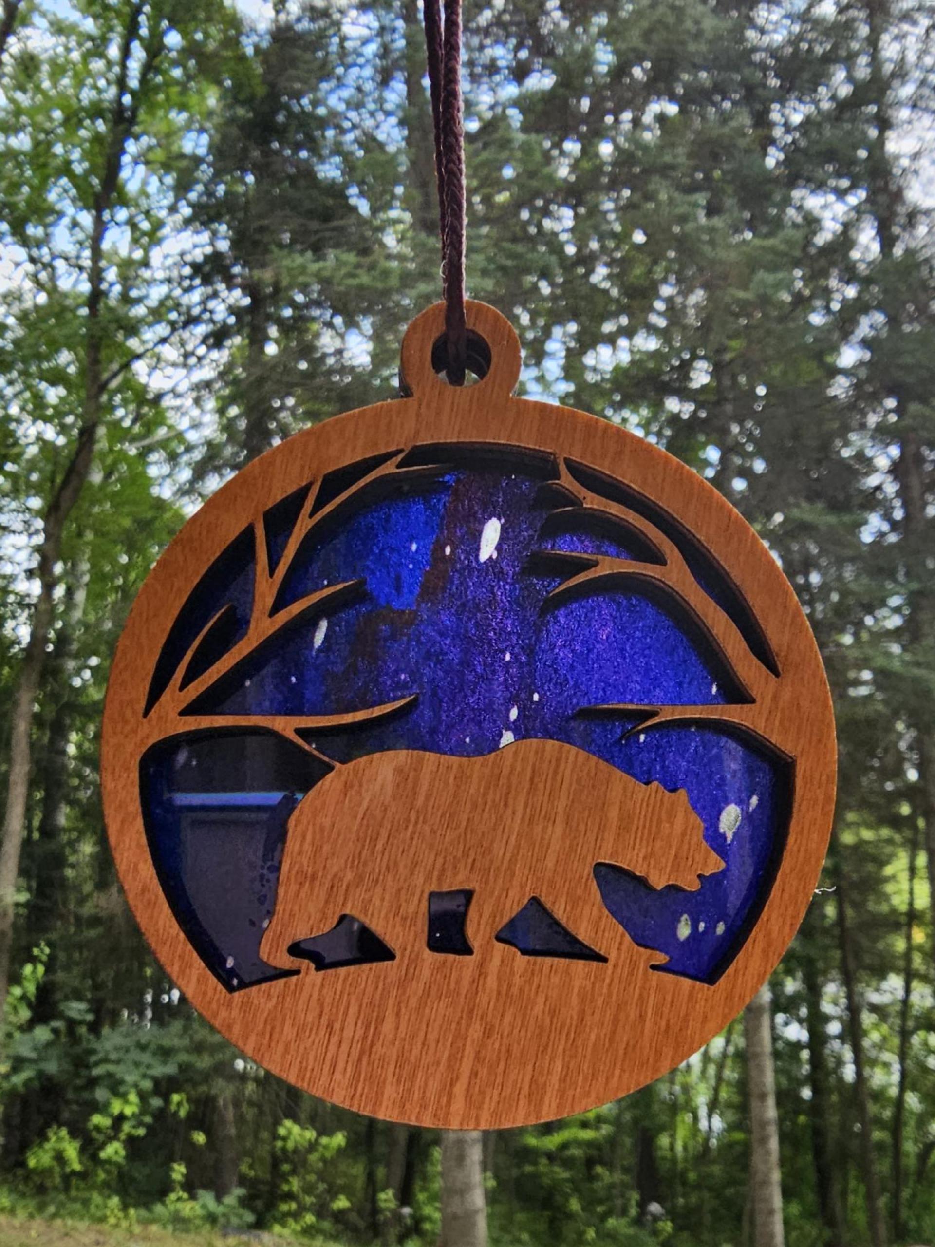 Small Night Sky Bear Suncatcher