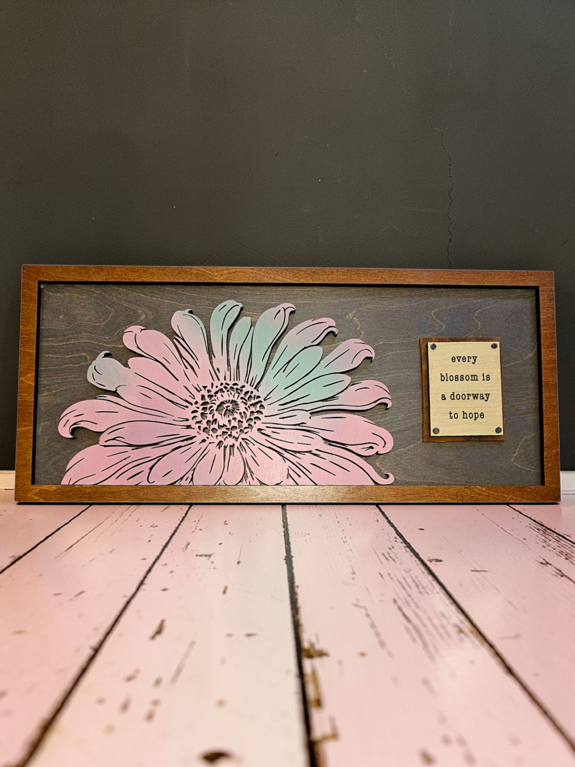 Every blossom is a doorway to hope - Pink & Sage -D-