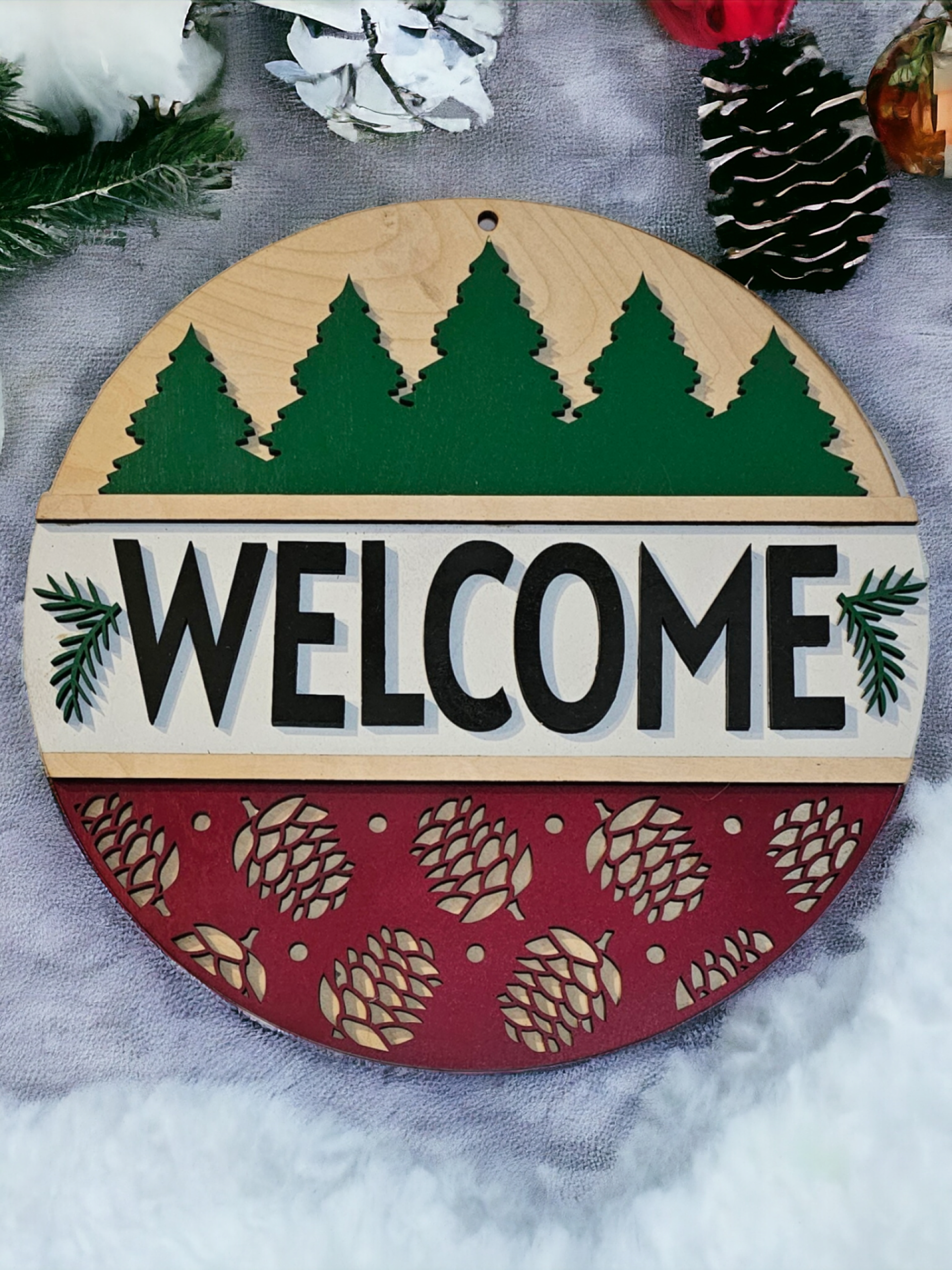 Pine Tree Welcome Sign
