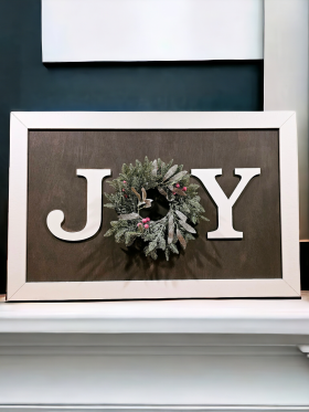 SALE - End of Season - Joy - White Lettering with Gray Background
